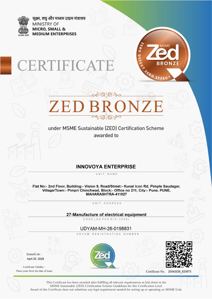 ZED Certificate from MSME Bronze 